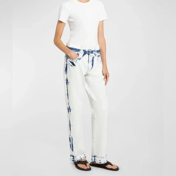 Proenza Schouler Ellsworth Bleached Boyfriend Jeans with Belt size29
